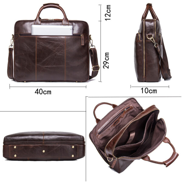 Casual Leather Business Briefcase - Image 4