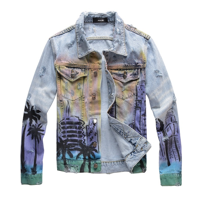 Digital Print Slim Jacket Men