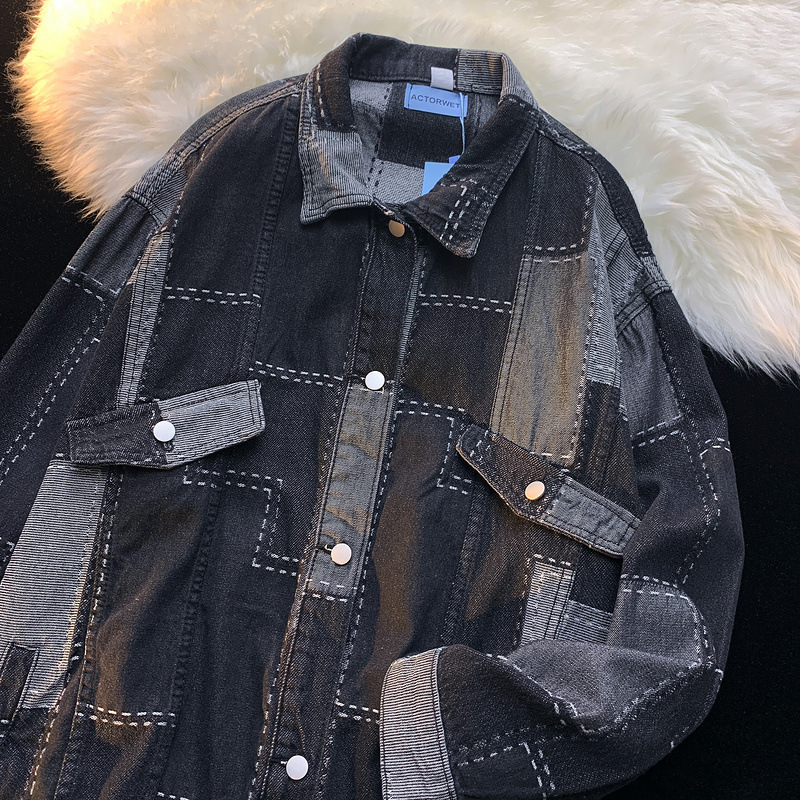 Black Denim Cardigan Jacket - Image 2