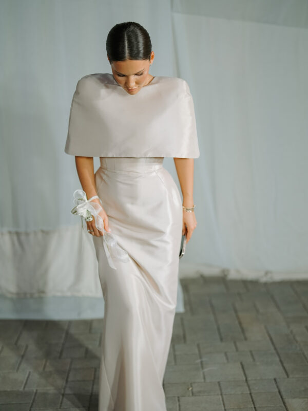 Cape-style Top &Fitted Maxi Dress Set - Image 4