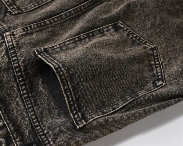 Pleated Loose Denim Trousers Men - Image 6