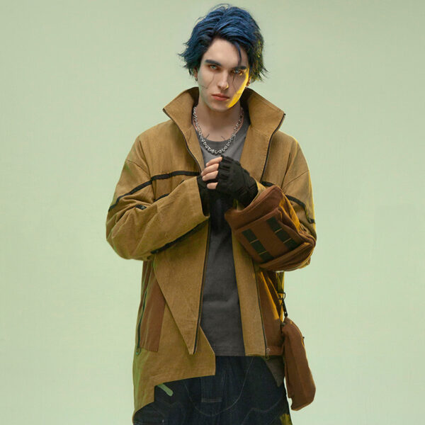 Asymmetric Medium And Long Sandstone Wind Coat - Image 8