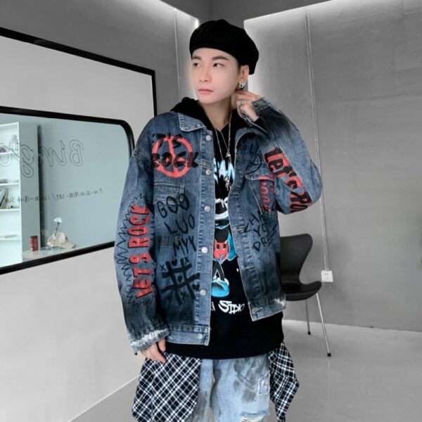 Loose Denim Shirt Men Jacket - Image 4