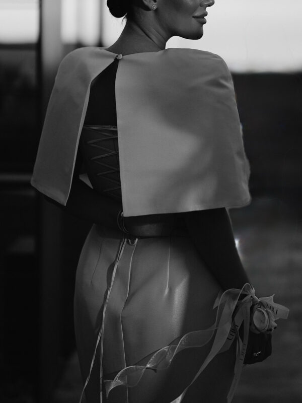 Cape-style Top &Fitted Maxi Dress Set - Image 5