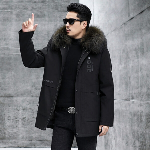 Fox Inner Pot Raccoon Hair Collar Fur Coat - Image 7