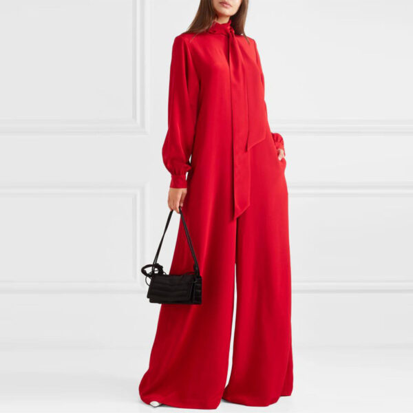 Loose Wide Leg Long Sleeve Jumpsuit - Image 2