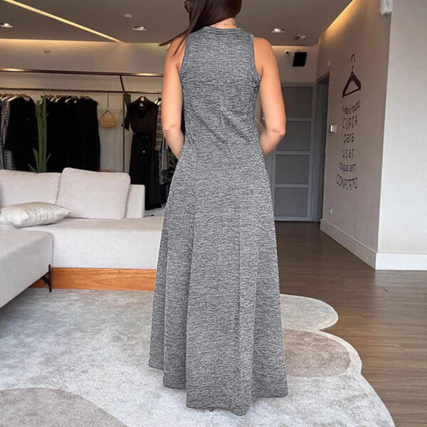 Cotton Sleeveless Waist A- Line  Dress - Image 7