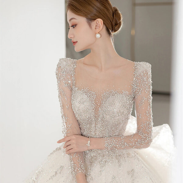 Women's Fashion Large Trailing Long-sleeved Dresses - Image 3