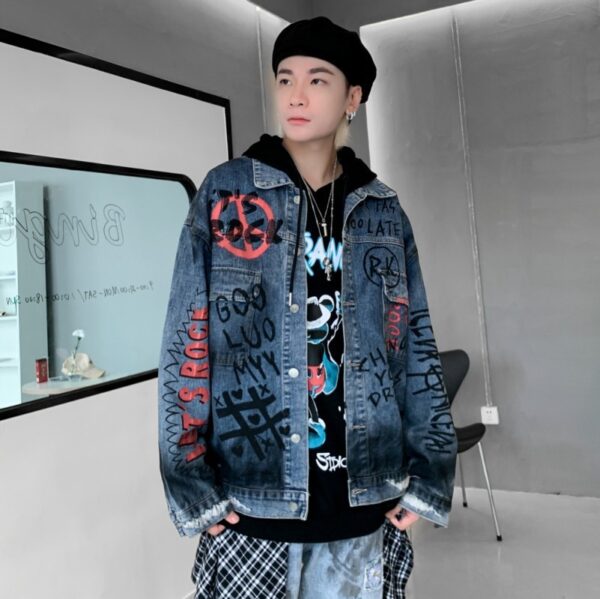 Loose Denim Shirt Men Jacket - Image 3