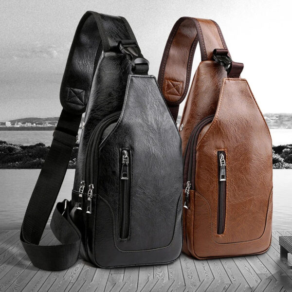 Luxury Brand Bag Leather Men Chest Bag - Image 6