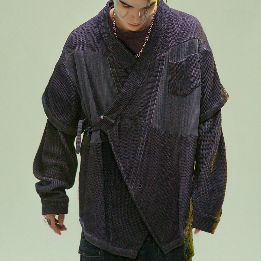 Men’s  Fashion Dyed Washed Hanfu Cardigan