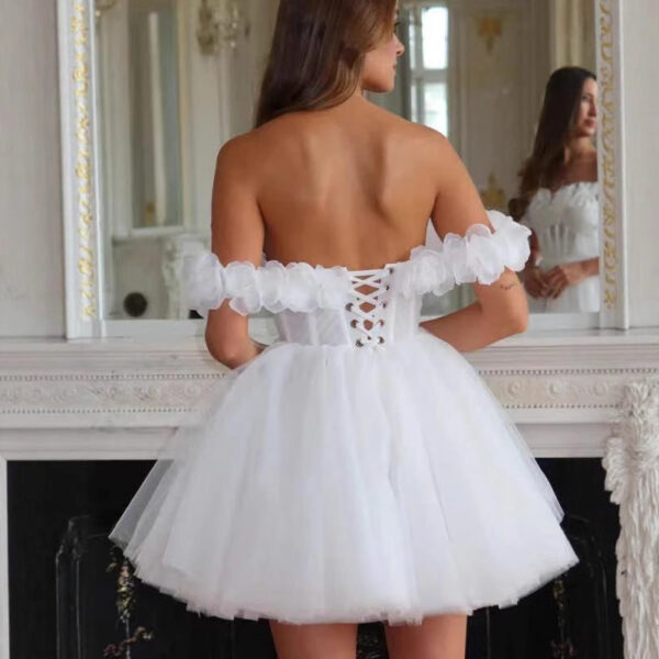 Lace Off-shoulder Party Dress - Image 2