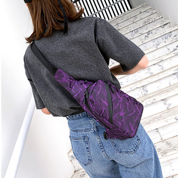 Camouflage Chest Bags Men Crossbody Bag With Headphone Hole - Image 2