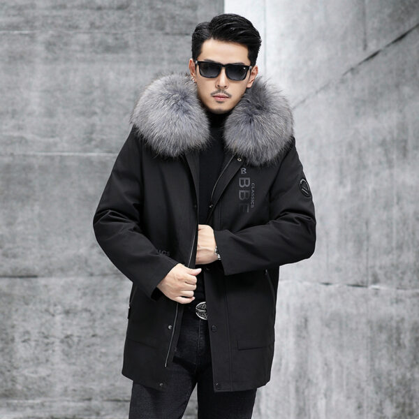 Fox Inner Pot Raccoon Hair Collar Fur Coat - Image 6