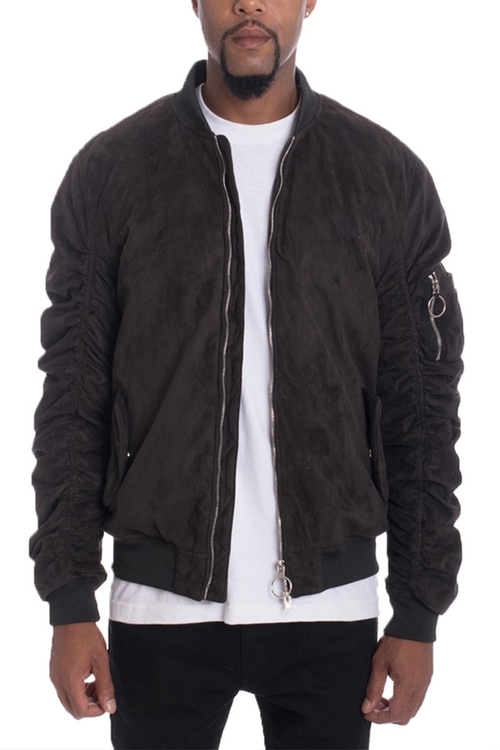 FAUX SUEDE BOMBER 6111