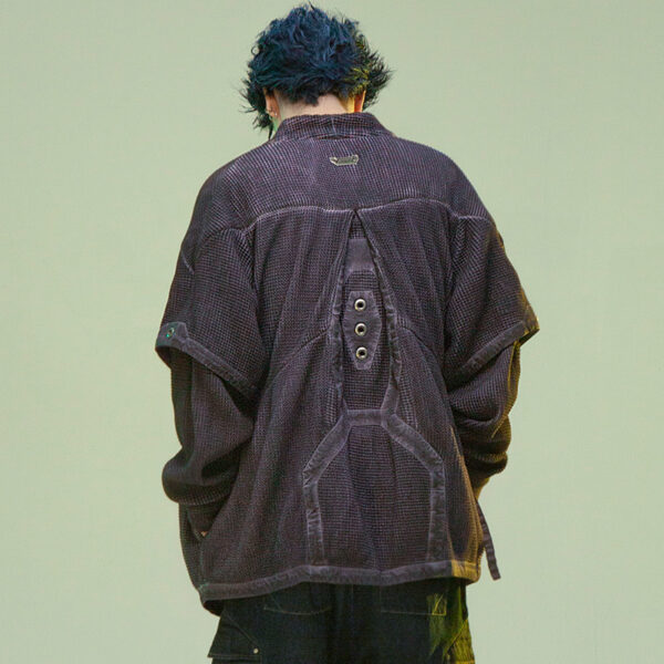 Men's  Fashion Dyed Washed Hanfu Cardigan - Image 6