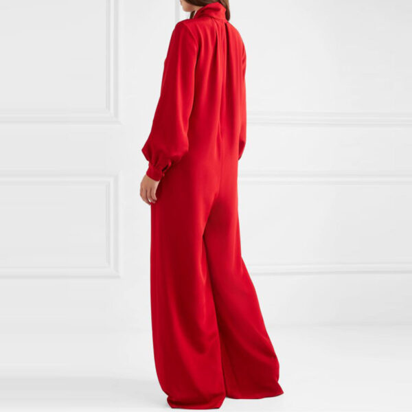 Loose Wide Leg Long Sleeve Jumpsuit - Image 5