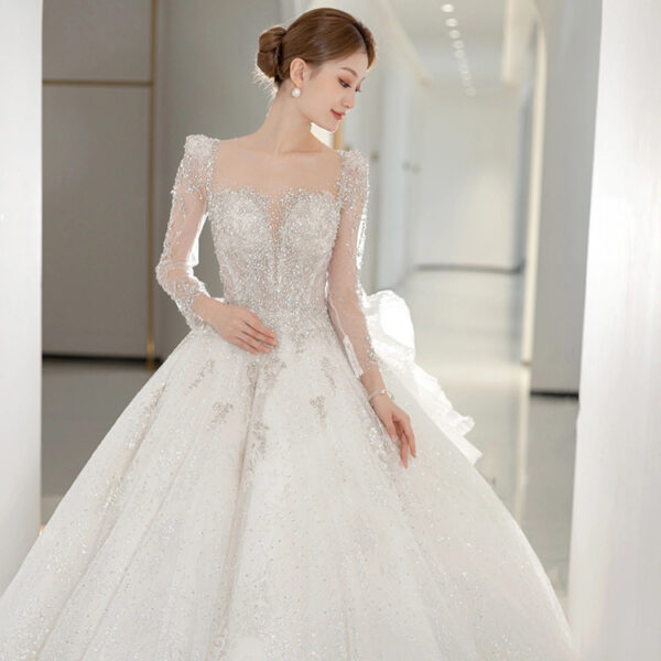 Women's Fashion Large Trailing Long-sleeved Dresses - Image 8