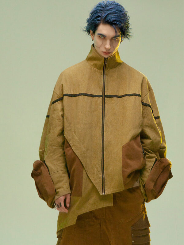 Asymmetric Medium And Long Sandstone Wind Coat - Image 2