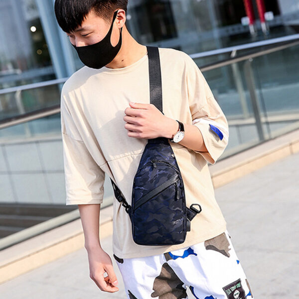 Camouflage Chest Bags Men Crossbody Bag With Headphone Hole - Image 6