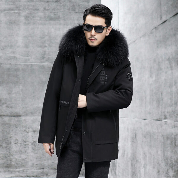 Fox Inner Pot Raccoon Hair Collar Fur Coat - Image 2
