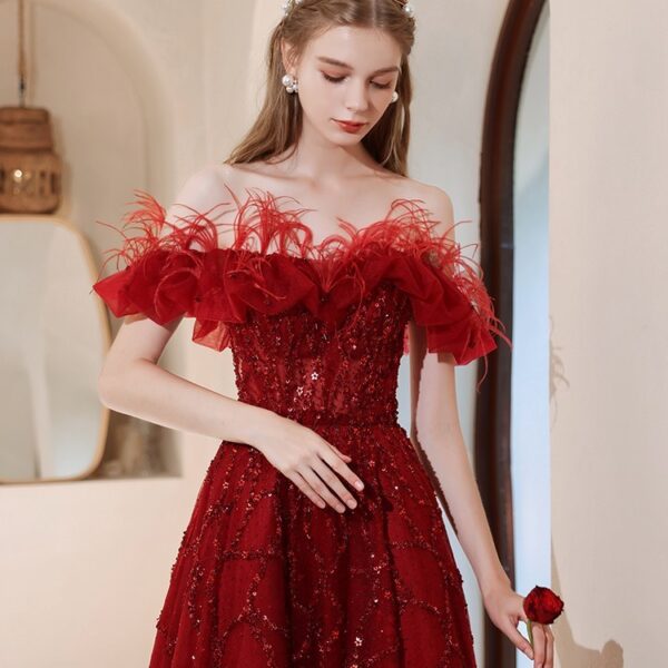 Off-shoulder Party  Dress - Image 5