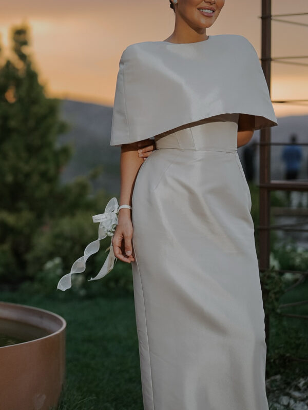 Cape-style Top &Fitted Maxi Dress Set - Image 6