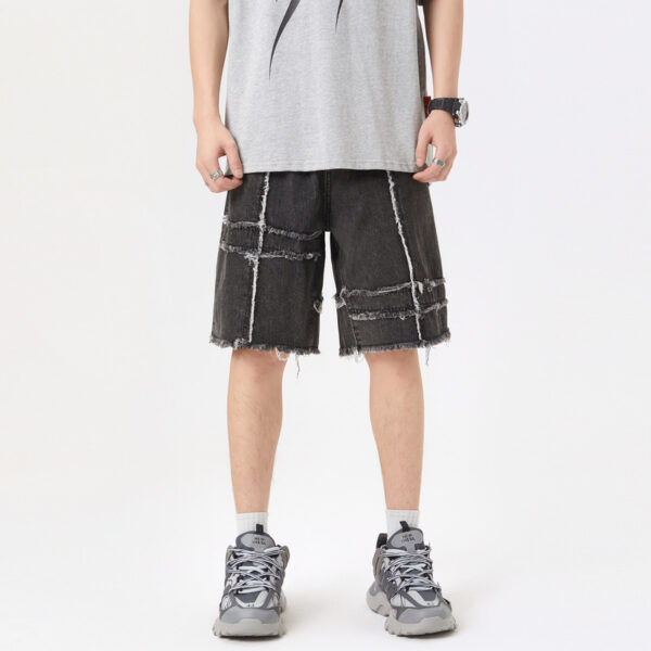 Fashion Summer Stitching Denim Shorts Men - Image 4