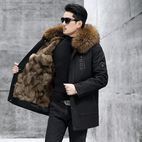 Fox Inner Pot Raccoon Hair Collar Fur Coat - Image 10
