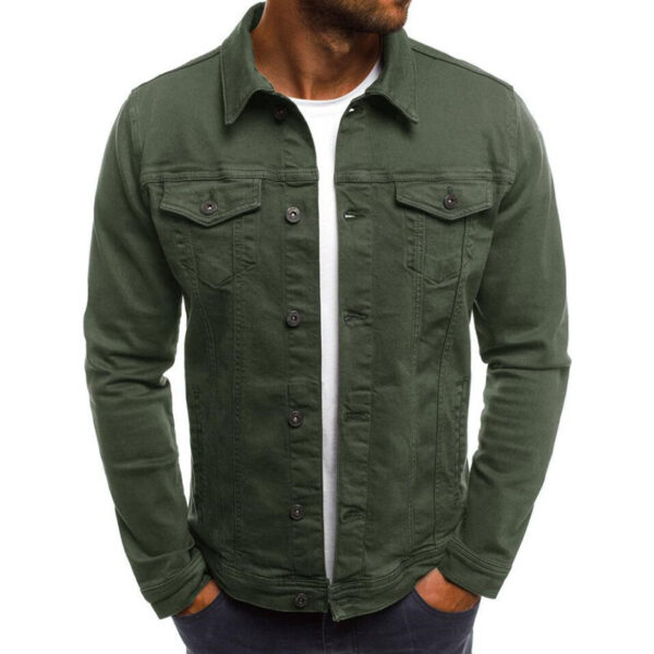 Casual Men Jacket Denim Button Shirt - Image 9