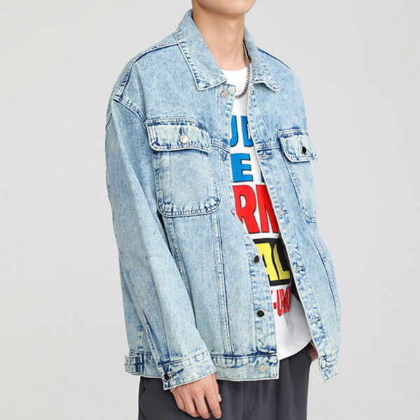 Fashion American Vintage Denim Jacket Men - Image 5