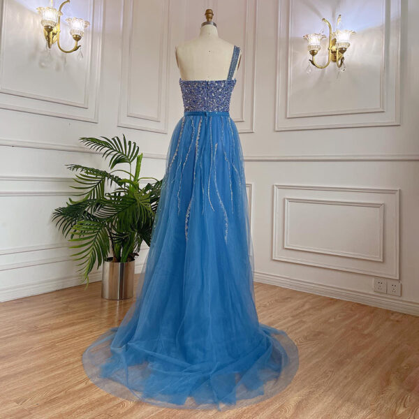 Handmade Beaded Split Shoulder Fishtail Dress - Image 2