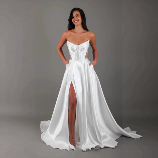 White Slik Party Dress