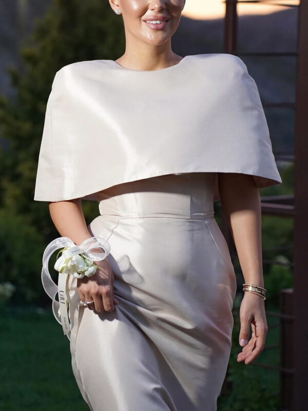 Cape-style Top &Fitted Maxi Dress Set - Image 7