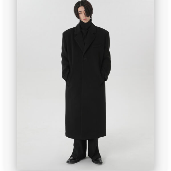 Korean Style Long Woolen Coat Winter - Image 4
