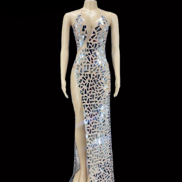 Shining Mirrors Sleeveless Backless Party Dress