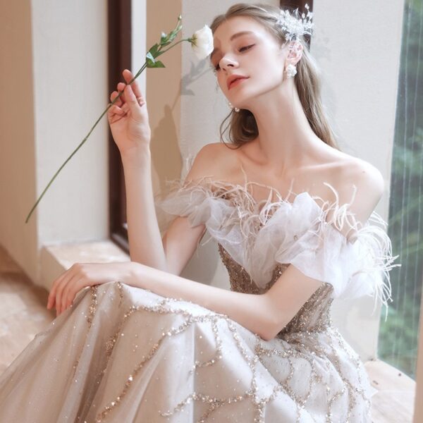 Off-shoulder Party  Dress - Image 4