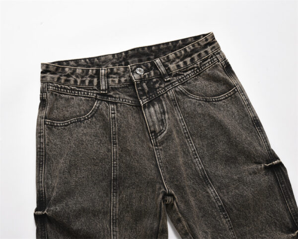 Pleated Loose Denim Trousers Men - Image 7