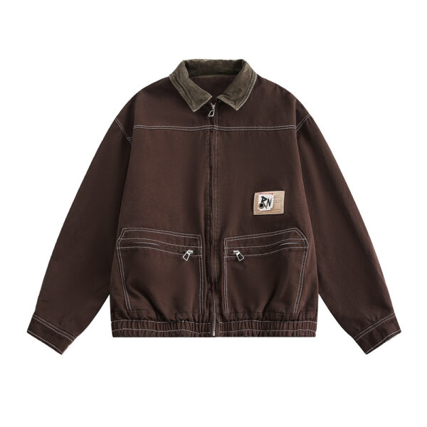 American Retro Simple Denim Coat Men - Image 3