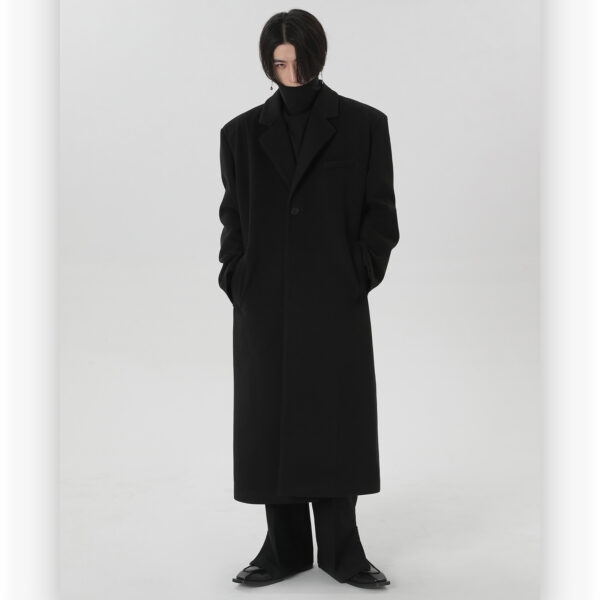 Korean Style Long Woolen Coat Winter - Image 5