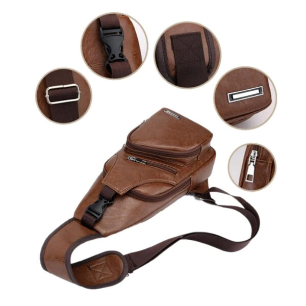 Luxury Brand Bag Leather Men Chest Bag - Image 8