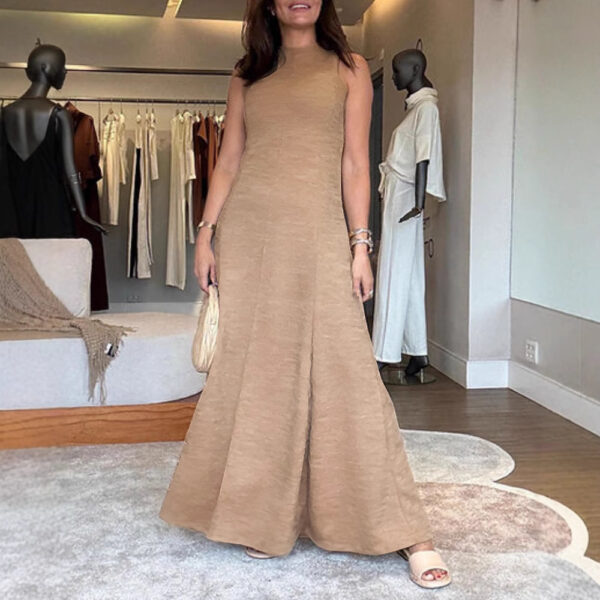 Cotton Sleeveless Waist A- Line  Dress