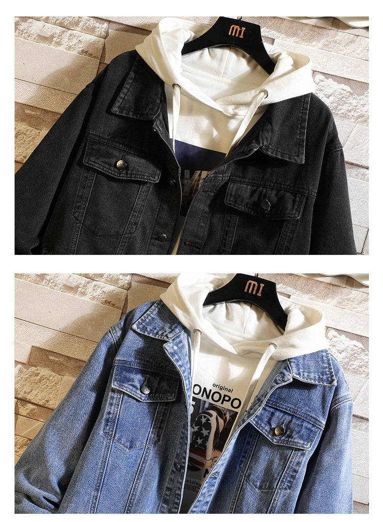 Denim Jacket Embroidered Hole Plus Size Men - Image 3