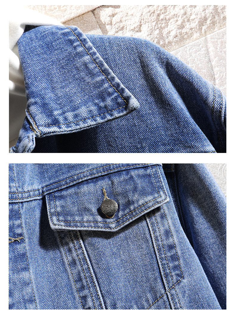 Denim Jacket Embroidered Hole Plus Size Men - Image 5