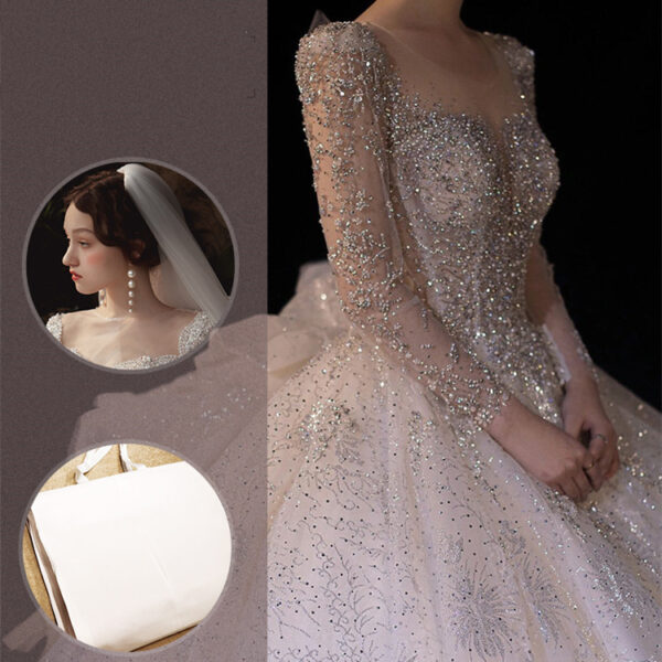 Women's Fashion Large Trailing Long-sleeved Dresses - Image 4