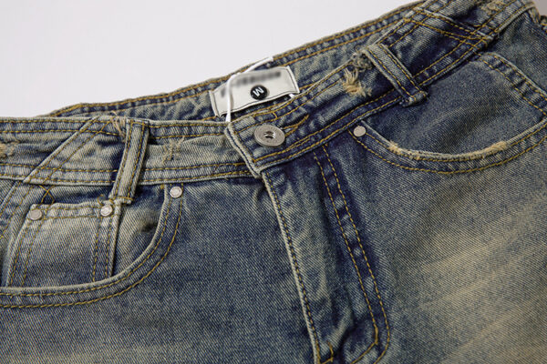 Fashion Denim Straight Mopping Pants Men - Image 7