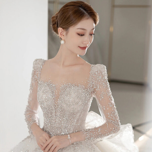 Women's Fashion Large Trailing Long-sleeved Dresses - Image 6