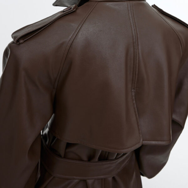 Italic Leather Coat Jacket Three-dimensional Splicing - Image 2
