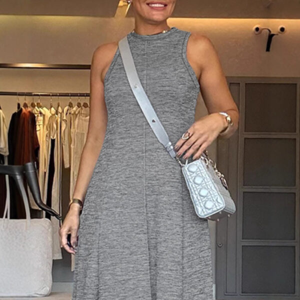 Cotton Sleeveless Waist A- Line  Dress - Image 6