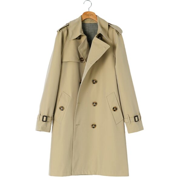 Double Breasted British Casual Raglan Sleeve Overcoat - Image 10